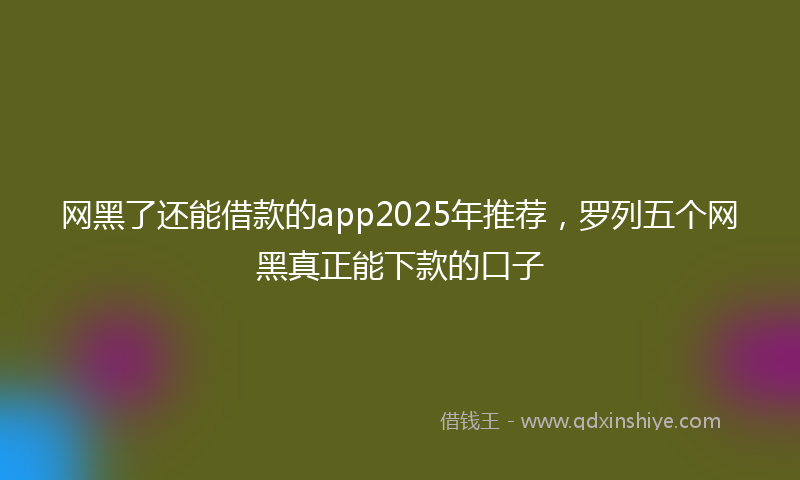 网黑了还能借款的app2025年推荐，罗列五个网黑真正能下款的口子