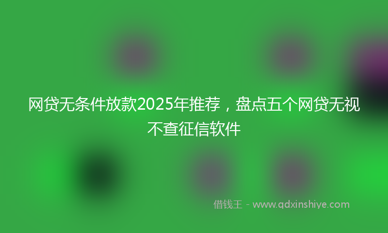 网贷无条件放款2025年推荐，盘点五个网贷无视不查征信软件