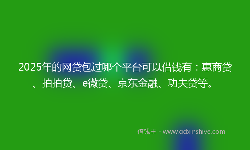 2025年的网贷包过哪个平台可以借钱有：惠商贷、拍拍贷、e微贷、京东金融、功夫贷等。