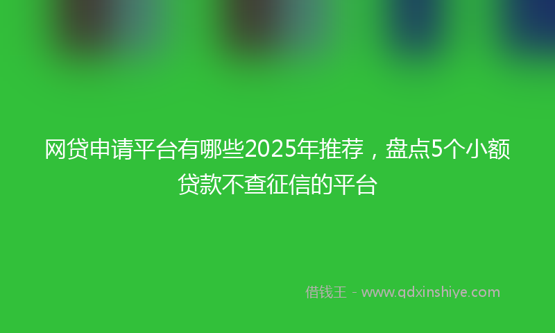 网贷申请平台有哪些2025年推荐，盘点5个小额贷款不查征信的平台