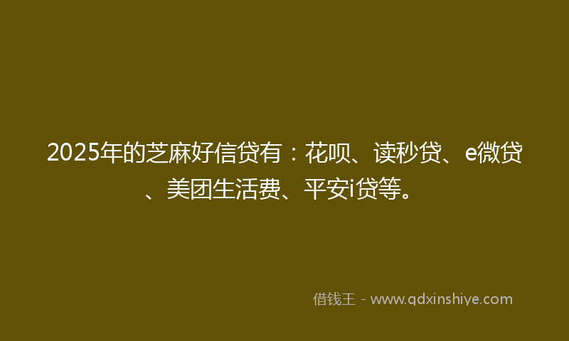 2025年的芝麻好信贷有：花呗、读秒贷、e微贷、美团生活费、平安i贷等。