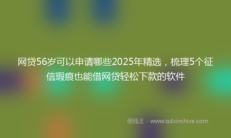 网贷56岁可以申请哪些2025年精选，梳理5个征信瑕疵也能借网贷轻松下款的软件