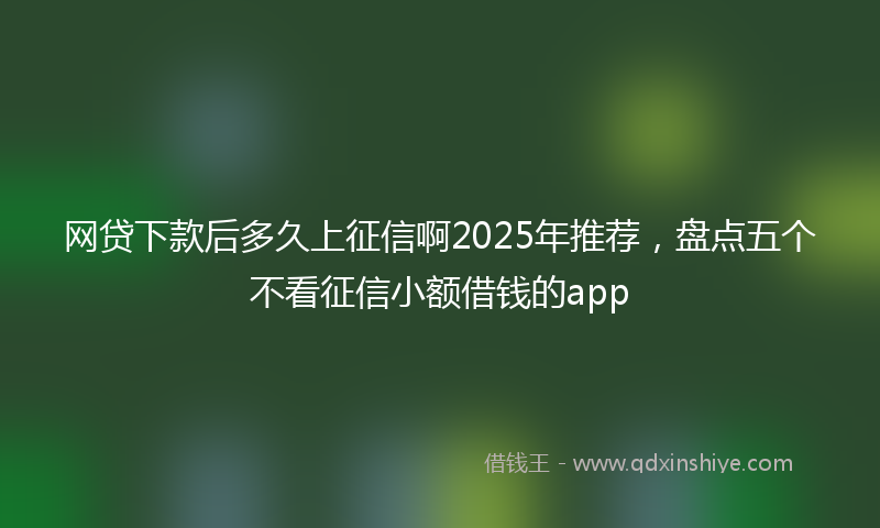 网贷下款后多久上征信啊2025年推荐，盘点五个不看征信小额借钱的app