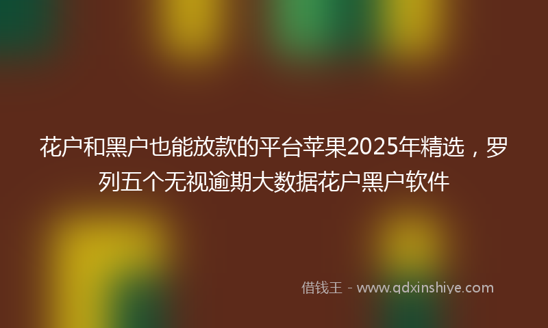 花户和黑户也能放款的平台苹果2025年精选，罗列五个无视逾期大数据花户黑户软件