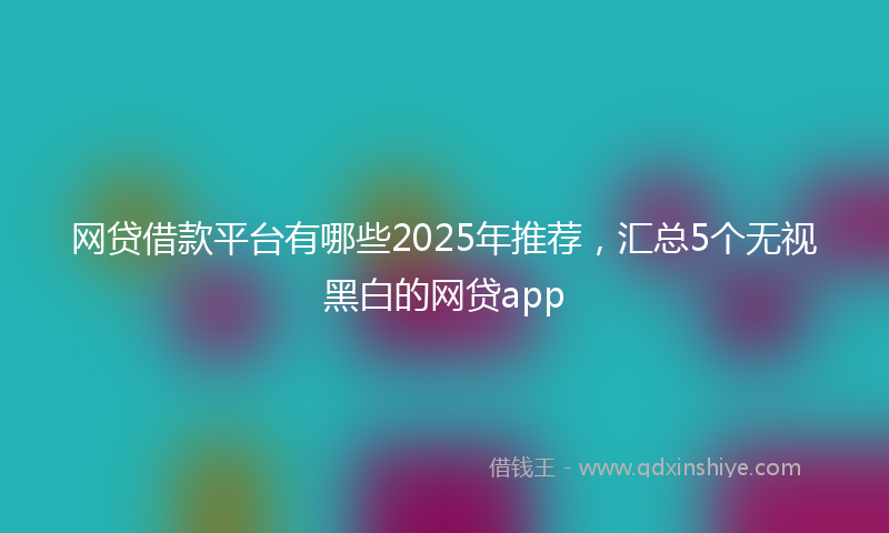 网贷借款平台有哪些2025年推荐，汇总5个无视黑白的网贷app