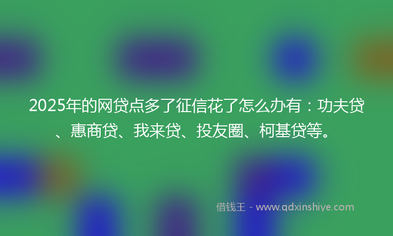 2025年的网贷点多了征信花了怎么办有：功夫贷、惠商贷、我来贷、投友圈、柯基贷等。