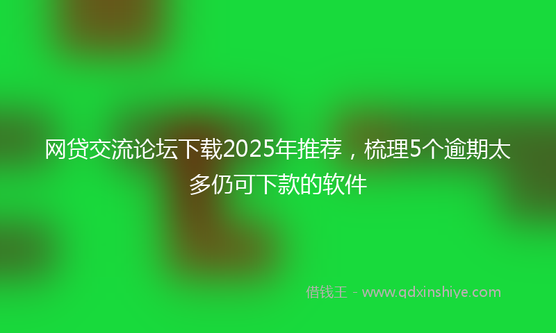 网贷交流论坛下载2025年推荐，梳理5个逾期太多仍可下款的软件