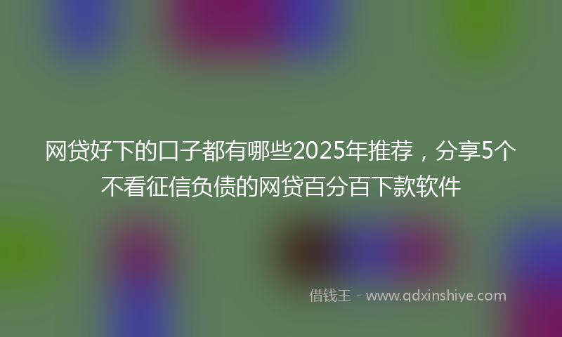 网贷好下的口子都有哪些2025年推荐，分享5个不看征信负债的网贷百分百下款软件