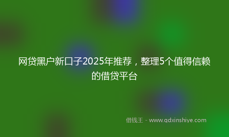 网贷黑户新口子2025年推荐，整理5个值得信赖的借贷平台