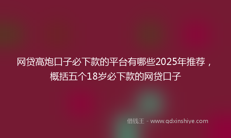 网贷高炮口子必下款的平台有哪些2025年推荐，概括五个18岁必下款的网贷口子
