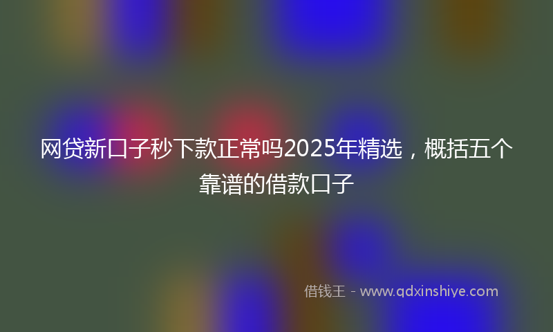 网贷新口子秒下款正常吗2025年精选，概括五个靠谱的借款口子