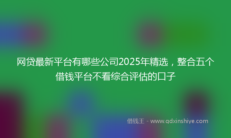 网贷最新平台有哪些公司2025年精选，整合五个借钱平台不看综合评估的口子