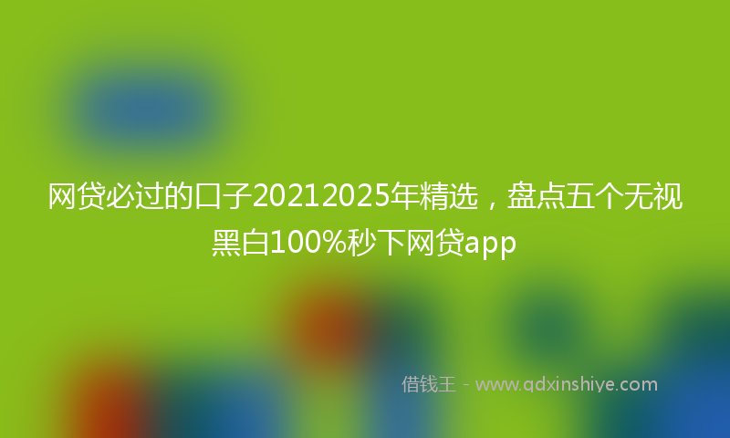 网贷必过的口子20212025年精选，盘点五个无视黑白100%秒下网贷app