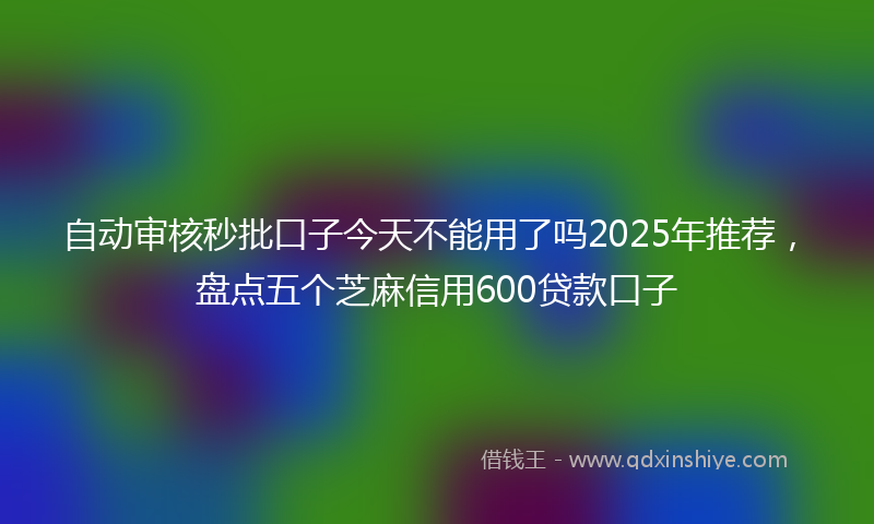 自动审核秒批口子今天不能用了吗2025年推荐，盘点五个芝麻信用600贷款口子