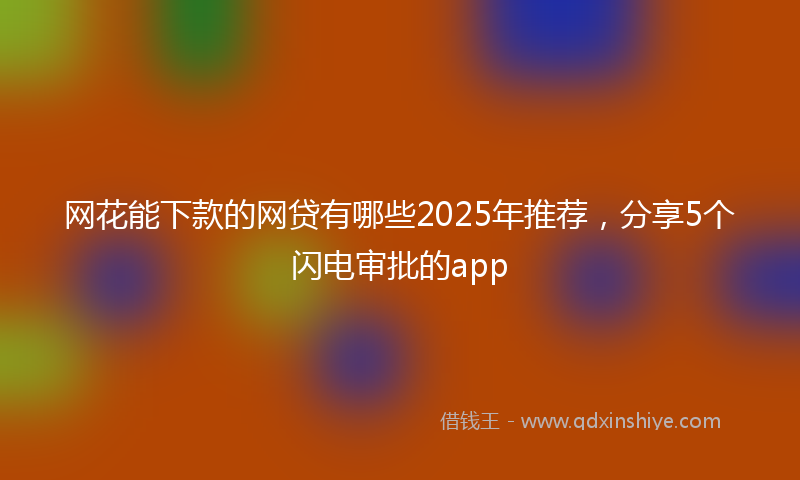 网花能下款的网贷有哪些2025年推荐，分享5个闪电审批的app