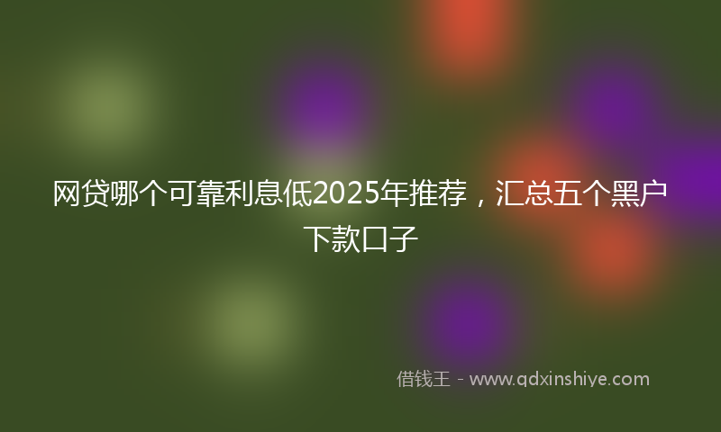 网贷哪个可靠利息低2025年推荐，汇总五个黑户下款口子
