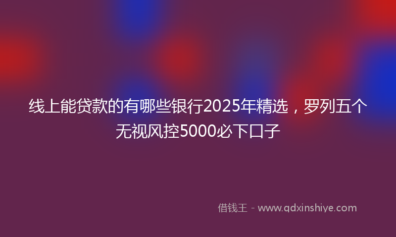 线上能贷款的有哪些银行2025年精选，罗列五个无视风控5000必下口子
