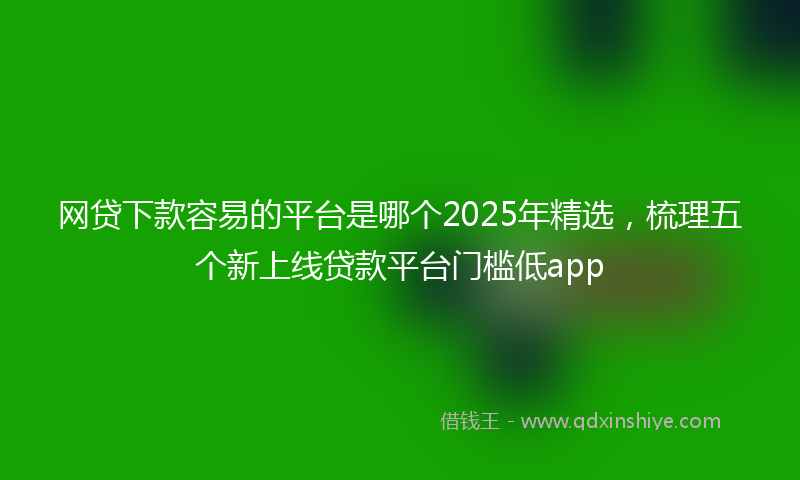 网贷下款容易的平台是哪个2025年精选，梳理五个新上线贷款平台门槛低app