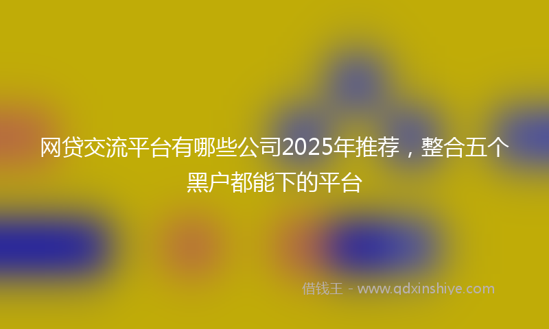 网贷交流平台有哪些公司2025年推荐，整合五个黑户都能下的平台