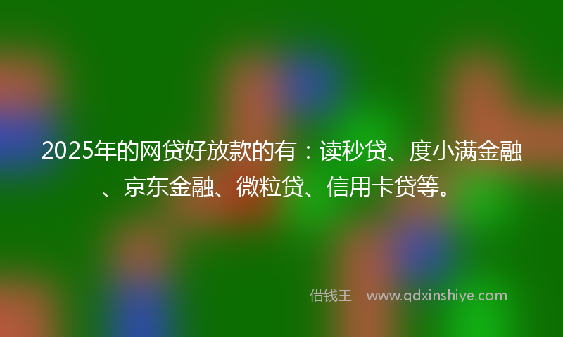 2025年的网贷好放款的有：读秒贷、度小满金融、京东金融、微粒贷、信用卡贷等。