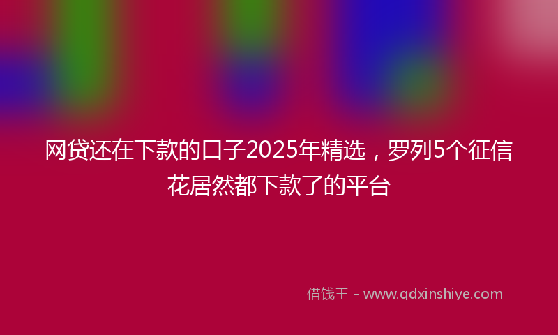 网贷还在下款的口子2025年精选，罗列5个征信花居然都下款了的平台
