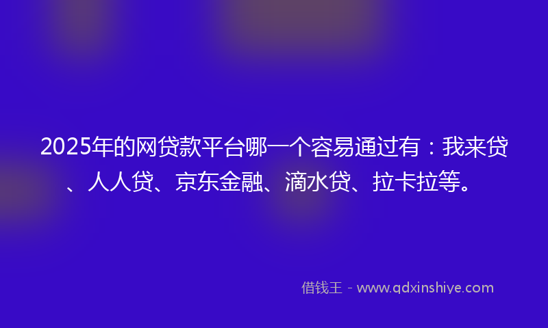 2025年的网贷款平台哪一个容易通过有：我来贷、人人贷、京东金融、滴水贷、拉卡拉等。