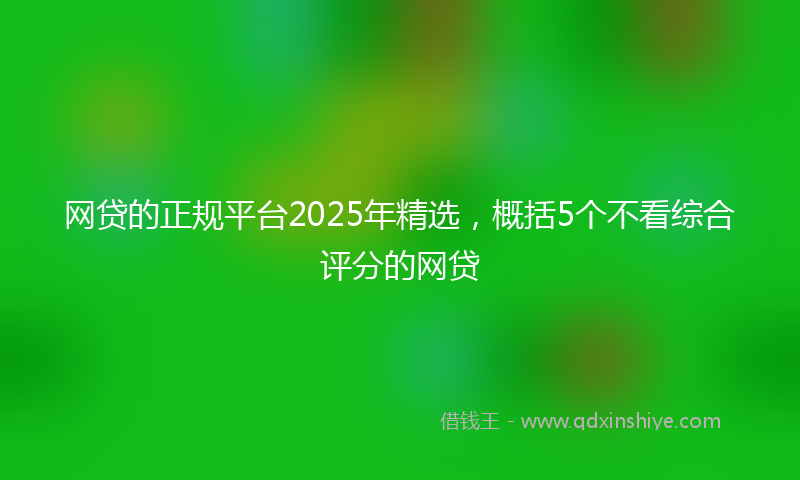 网贷的正规平台2025年精选，概括5个不看综合评分的网贷