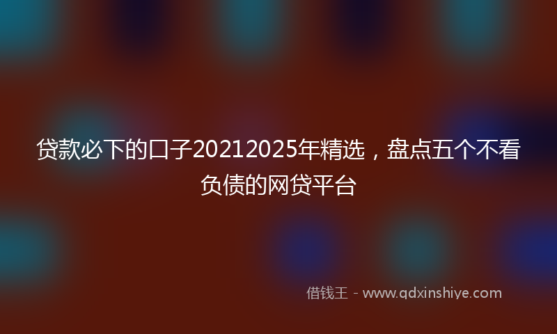 贷款必下的口子20212025年精选，盘点五个不看负债的网贷平台