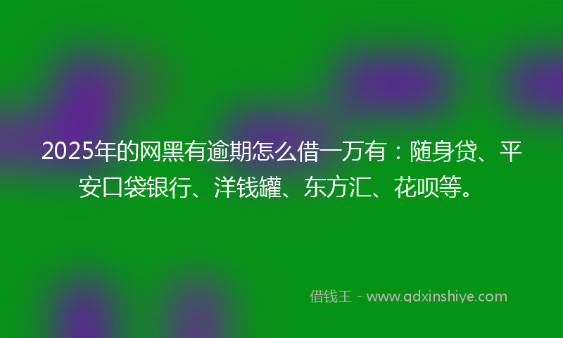 2025年的网黑有逾期怎么借一万有：随身贷、平安口袋银行、洋钱罐、东方汇、花呗等。