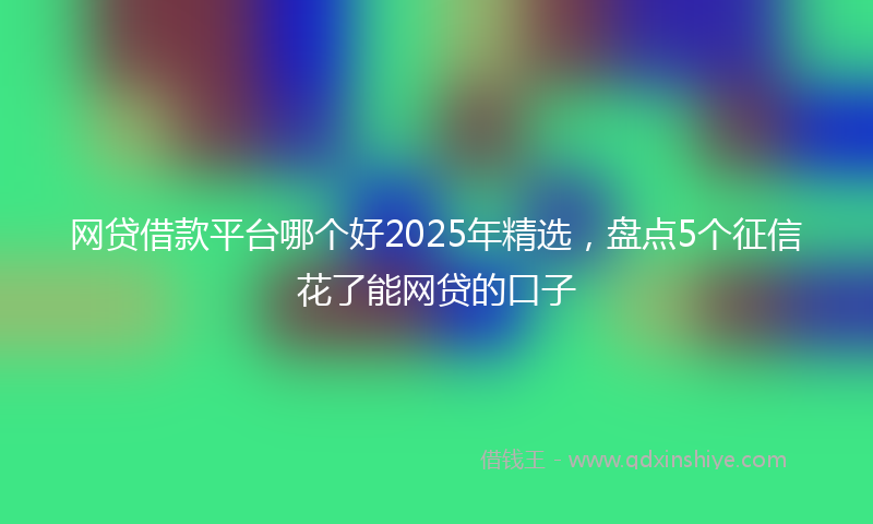 网贷借款平台哪个好2025年精选，盘点5个征信花了能网贷的口子