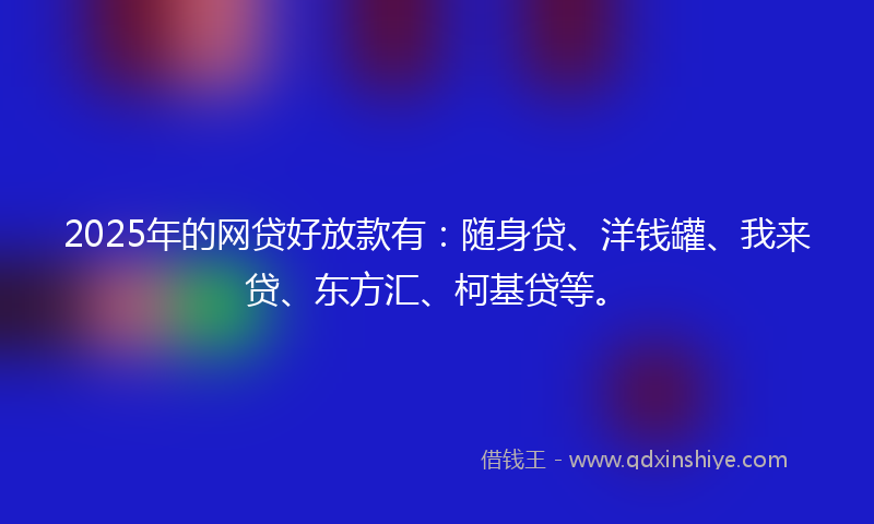 2025年的网贷好放款有：随身贷、洋钱罐、我来贷、东方汇、柯基贷等。