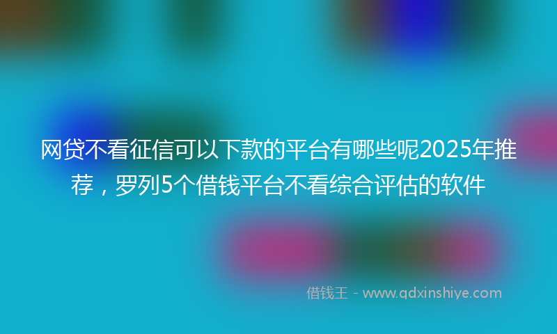 网贷不看征信可以下款的平台有哪些呢2025年推荐，罗列5个借钱平台不看综合评估的软件