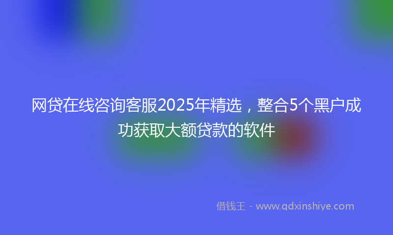 网贷在线咨询客服2025年精选，整合5个黑户成功获取大额贷款的软件
