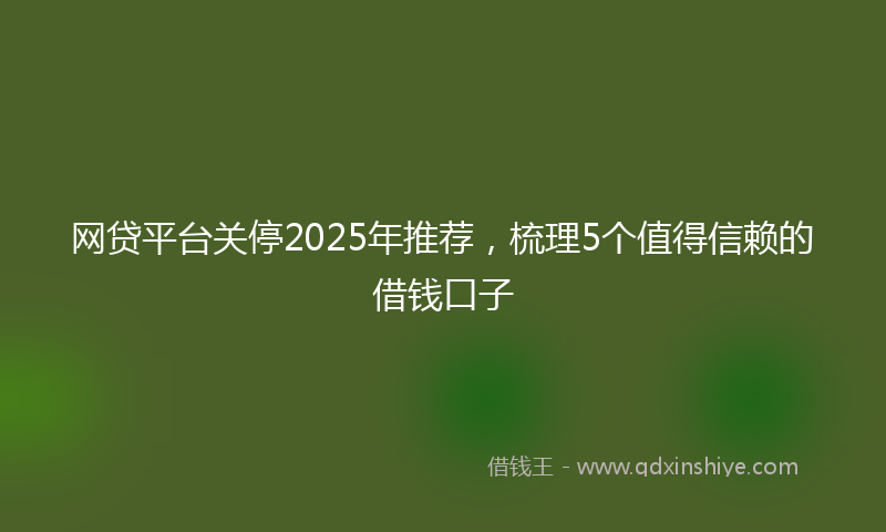 网贷平台关停2025年推荐，梳理5个值得信赖的借钱口子