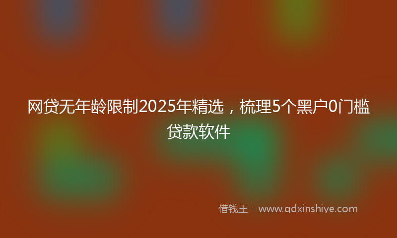 网贷无年龄限制2025年精选，梳理5个黑户0门槛贷款软件