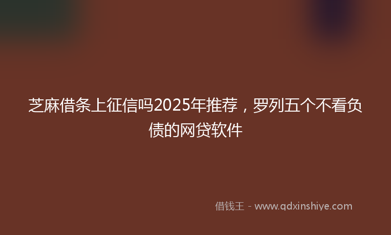 芝麻借条上征信吗2025年推荐，罗列五个不看负债的网贷软件