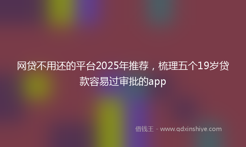 网贷不用还的平台2025年推荐，梳理五个19岁贷款容易过审批的app