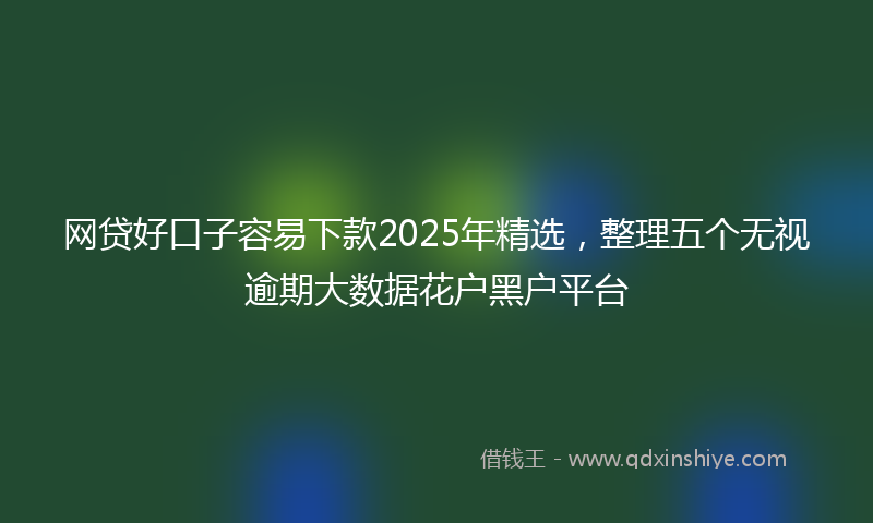 网贷好口子容易下款2025年精选，整理五个无视逾期大数据花户黑户平台