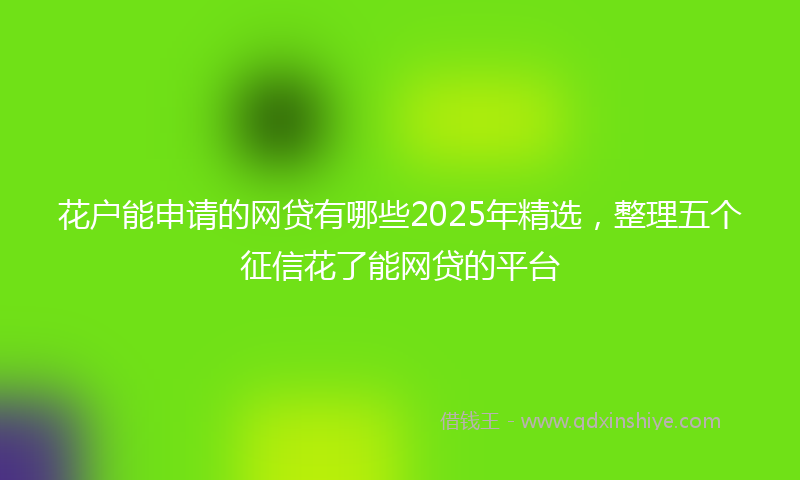 花户能申请的网贷有哪些2025年精选，整理五个征信花了能网贷的平台