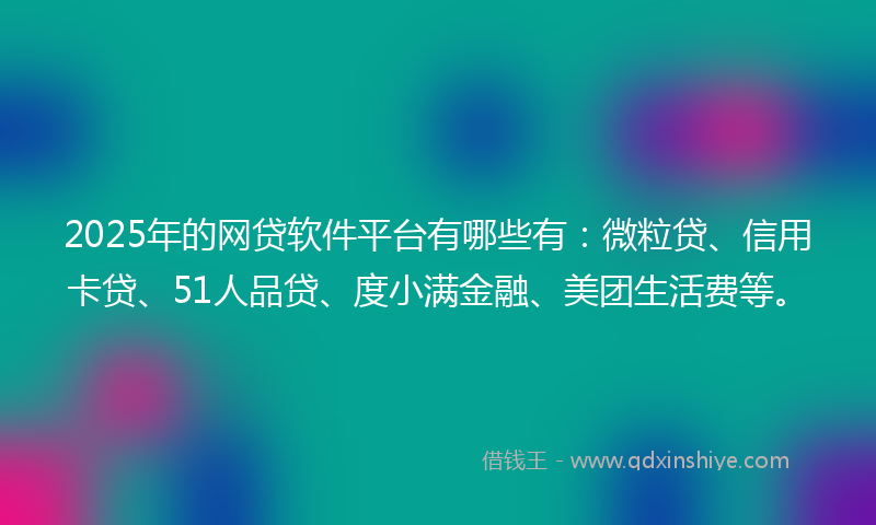 2025年的网贷软件平台有哪些有：微粒贷、信用卡贷、51人品贷、度小满金融、美团生活费等。