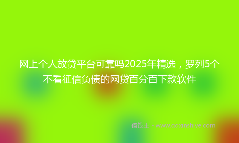 网上个人放贷平台可靠吗2025年精选，罗列5个不看征信负债的网贷百分百下款软件