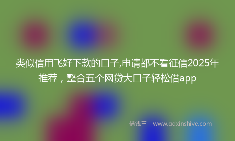 类似信用飞好下款的口子,申请都不看征信2025年推荐，整合五个网贷大口子轻松借app