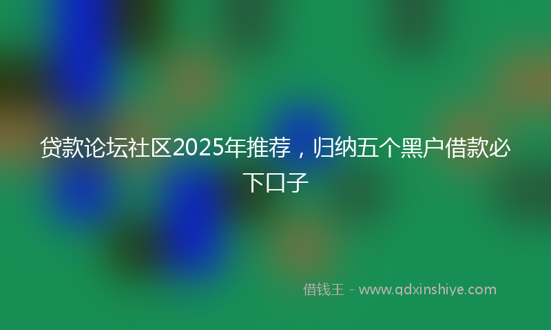 贷款论坛社区2025年推荐，归纳五个黑户借款必下口子