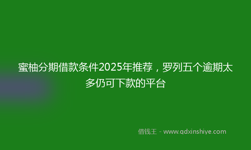 蜜柚分期借款条件2025年推荐，罗列五个逾期太多仍可下款的平台