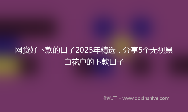 网贷好下款的口子2025年精选，分享5个无视黑白花户的下款口子
