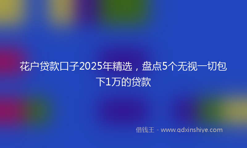 花户贷款口子2025年精选，盘点5个无视一切包下1万的贷款