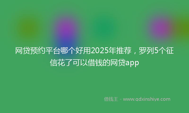 网贷预约平台哪个好用2025年推荐，罗列5个征信花了可以借钱的网贷app