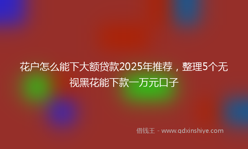 花户怎么能下大额贷款2025年推荐，整理5个无视黑花能下款一万元口子