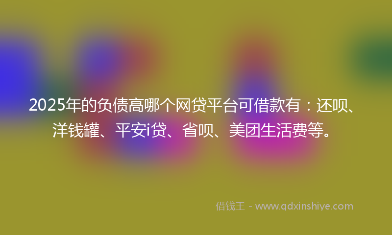 2025年的负债高哪个网贷平台可借款有：还呗、洋钱罐、平安i贷、省呗、美团生活费等。