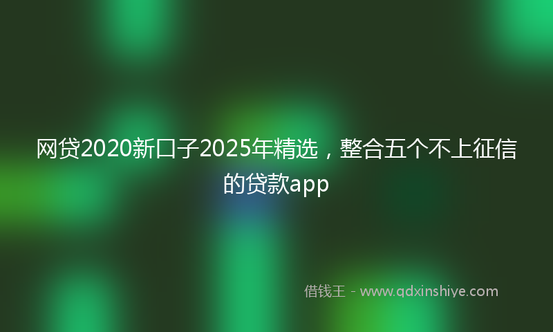 网贷2020新口子2025年精选，整合五个不上征信的贷款app